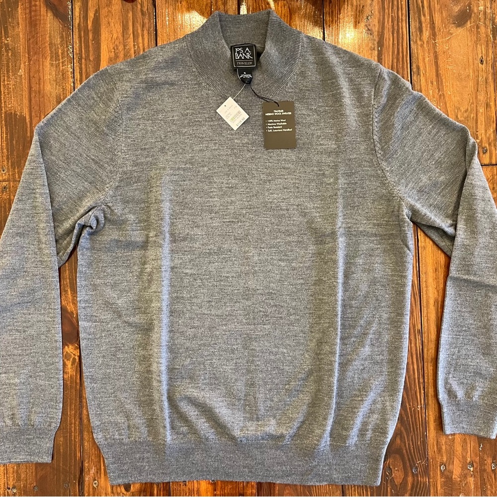 NWT Jos A Bank Traveler Merino Wool Sweater XL